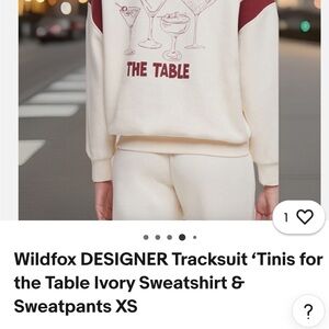 Wildfox “Tinis for the Table” Sweatshirt Burgundy Cocktail Graphic